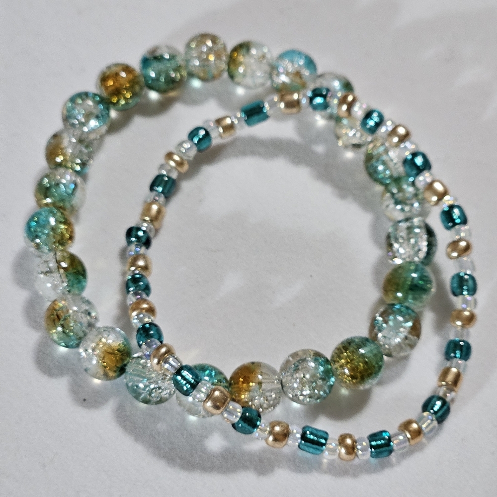 Stretch Bracelets Set of 2 Handcrafted